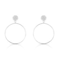Foto do produto BRINCO DE PRATA PAVE CÍRCULO COM 46 ZIRCONES CRAVEJADOS 20872