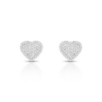 Foto do produto BRINCO DE PRATA PAVE CORAÇÃO COM 116 ZIRCONES CRAVEJADOS 20733