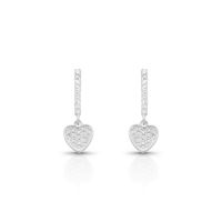 Foto do produto BRINCO DE PRATA PAVE CORAÇÃO COM 50 ZIRCONES CRAVEJADOS 18677
