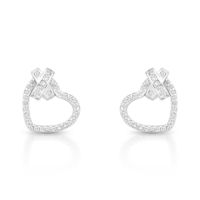Foto do produto BRINCO DE PRATA PAVE CORAÇÃO COM NÓ COM 76 ZIRCONES CRAVEJADOS 20703