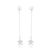 Foto do produto BRINCO DE PRATA PAVE ESTRELA PENDURADA COM 12 ZIRCONES CRAVEJADOS 22143