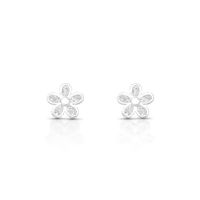 Foto do produto BRINCO DE PRATA PAVE FLOR COM 10 ZIRCONES CRAVEJADOS 21574