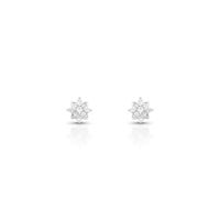 Foto do produto BRINCO DE PRATA PAVE FLOR COM 18 ZIRCONES CRAVEJADOS 20920