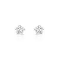 Foto do produto BRINCO DE PRATA PAVE FLOR COM 32 ZIRCONES CRAVEJADOS 21575