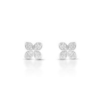 Foto do produto BRINCO DE PRATA PAVE FLOR DE LIZ COM 32 ZIRCONES CRAVEJADOS 21570
