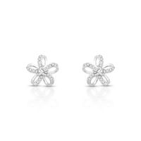 Foto do produto BRINCO DE PRATA PAVE FLOR VAZADA COM 42 ZIRCONES CRAVEJADOS 21571