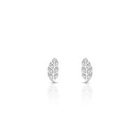 Foto do produto BRINCO DE PRATA PAVE FOLHA COM 12 ZIRCONES CRAVEJADOS 20925