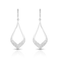 Foto do produto BRINCO DE PRATA PAVE GOTA COM 108 ZIRCONES CRAVEJADOS 20760