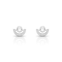 Foto do produto BRINCO DE PRATA PAVE LEQUE COM 24 ZIRCONES CRAVEJADOS 21589