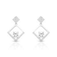Foto do produto BRINCO DE PRATA PAVE LOSANGO PENDURADO COM 68 ZIRCONES CRAVEJADOS 20713
