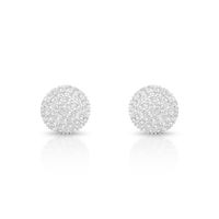 Foto do produto BRINCO DE PRATA PAVE MEIA ESFERA COM 124 ZIRCONES CRAVEJADOS 21583
