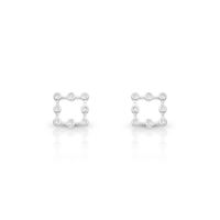 Foto do produto BRINCO DE PRATA PAVE QUADRADO COM 16 ZIRCONES CRAVEJADOS 18629
