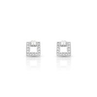 Foto do produto BRINCO DE PRATA PAVE QUADRADO COM 26 ZIRCONES CRAVEJADOS 21534