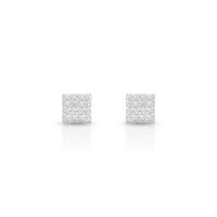 Foto do produto BRINCO DE PRATA PAVE QUADRADO COM 32 ZIRCONES CRAVEJADOS 20685