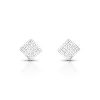 Foto do produto BRINCO DE PRATA PAVE QUADRADO COM 72 ZIRCONES CRAVEJADOS 21577