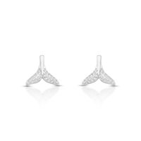 Foto do produto BRINCO DE PRATA PAVE RABO DE BALEIA COM 40 ZIRCONES CRAVEJADOS 21520