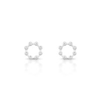 Foto do produto BRINCO DE PRATA PAVE REDONDO COM 16 ZIRCONES CRAVEJADOS 18630