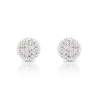Foto do produto BRINCO DE PRATA PAVE REDONDO COM 172 ZIRCONES CRAVEJADOS 22038