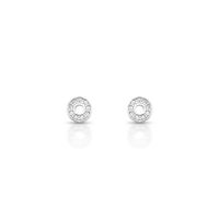 Foto do produto BRINCO DE PRATA PAVE REDONDO COM 18 ZIRCONES CRAVEJADOS 20935