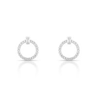 Foto do produto BRINCO DE PRATA PAVE REDONDO COM 48 ZIRCONES CRAVEJADOS 18684
