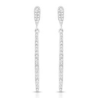 Foto do produto BRINCO DE PRATA PAVE TACO COM 50 ZIRCONES CRAVEJADOS 18716