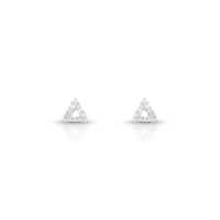 Foto do produto BRINCO DE PRATA PAVE TRIÂNGULO COM 24 ZIRCONES CRAVEJADOS 21529