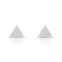 Foto do produto BRINCO DE PRATA PAVE TRIÂNGULO COM 48 ZIRCONES CRAVEJADOS 21588