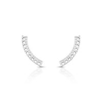Foto do produto BRINCO DE PRATA PAVE VÍRGULA COM 48 ZIRCONES CRAVEJADOS 20761