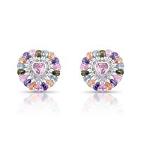Foto do produto BRINCO DE PRATA PEDRA PRINCIPAL CRSTAL 4 MM 82 ZIRCONES  20727