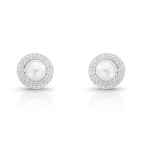 Foto do produto BRINCO DE PRATA REDONDO COM PAVE PÉROLA SHELL DE 8.0 MM COM 94 ZIRCONES CRAVEJADOS 21721