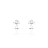 Foto do produto BRINCO DE PRATA RELIGIOSO CRUZ COM 2 ZIRCONES CRAVEJADOS 20663
