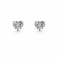 Foto do produto BRINCO DE PRATA SOLITÁRIO CORAÇÃO COM ZIRCONE DE 10 MM CRAVEJADO
