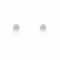 Foto do produto BRINCO DE PRATA SOLITÁRIO QUADRADO COM ZIRCONIA DE 3 MM CRAVEJADO