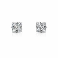Foto do produto BRINCO DE PRATA SOLITÁRIO QUADRADO COM ZIRCONIA DE 6 MM CRAVEJADO