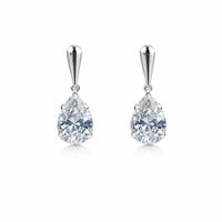 Foto do produto BRINCO DE PRATA TACO COM ZIRCONIA GOTA DE 10X 14 MM PENDURADA
