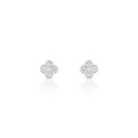 Foto do produto BRINCO DE PRATA TREVO PAVE 6 MM COM 32 ZIRCONES CRAVEJADOS 22283