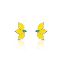 Foto do produto BRINCO ESMALTADO AMARELO FLOR COM 2 ZIRCONES