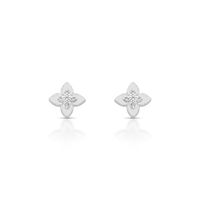 Foto do produto BRINCO ESMALTADO BRANCO FLOR COM 10 ZIRCONES