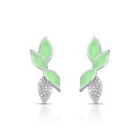 Foto do produto BRINCO ESMALTADO VERDE FOLHAS COM 42 ZIRCONES