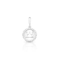 Foto do produto CHARM DE PRATA SIGNO PENDURADO GÊMEOS COM 24 ZIRCONES CRAVEJADOS COM FURO 5.4MM DE DIÂMETRO 21659