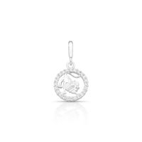 Foto do produto CHARM DE PRATA SIGNO PENDURADO LEÃO COM 24 ZIRCONES CRAVEJADOS COM FURO 5.4MM DE DIÂMETRO 21664