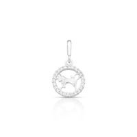 Foto do produto CHARM DE PRATA SIGNO PENDURADO TOURO COM 24 ZIRCONES CRAVEJADOS COM FURO 5.4MM DE DIÂMETRO 21655