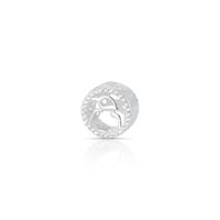 Foto do produto CHARM DE PRATA SIGNO REDONDO CAPRICÓNIO COM 56 ZIRCONES CRAVEJADOS COM FURO 4.0MM DE DIÂMETRO 21674