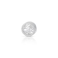 Foto do produto CHARM DE PRATA SIGNO REDONDO LEÃO COM 56 ZIRCONES CRAVEJADOS COM FURO 4.0MM DE DIÂMETRO 21673