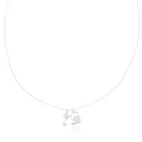 Foto do produto COLAR DE NYLON PONTO DE LUZ CHAVE DE CADEADO COM 8 ZIRCONES CRAVEJADOS 22187