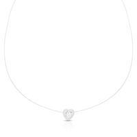 Foto do produto COLAR DE NYLON PONTO DE LUZ CORAÇÃO COM 18 ZIRCONES CRAVEJADOS E PEDRA PRINCIPAL 5 MM 19548