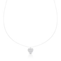 Foto do produto COLAR DE NYLON PONTO DE LUZ CORAÇÃO COM 25 ZIRCONES CRAVEJADOS 22185