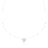 Foto do produto COLAR DE NYLON PONTO DE LUZ CORAÇÃO COM 32 ZIRCONES CRAVEJADOS 18923