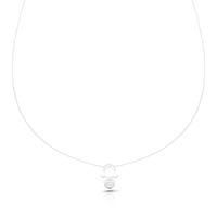 Foto do produto COLAR DE NYLON PONTO DE LUZ MENINA COM 3 ZIRCONES CRAVEJADOS 18928