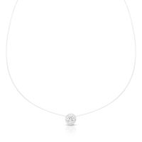 Foto do produto COLAR DE NYLON PONTO DE LUZ REDONDO COM 19 ZIRCONES CRAVEJADOS E PEDRA PRINCIPAL 5 MM 19540